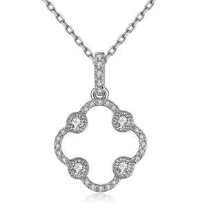 Real Diamond Clover Shape Pendant Yellow Gold